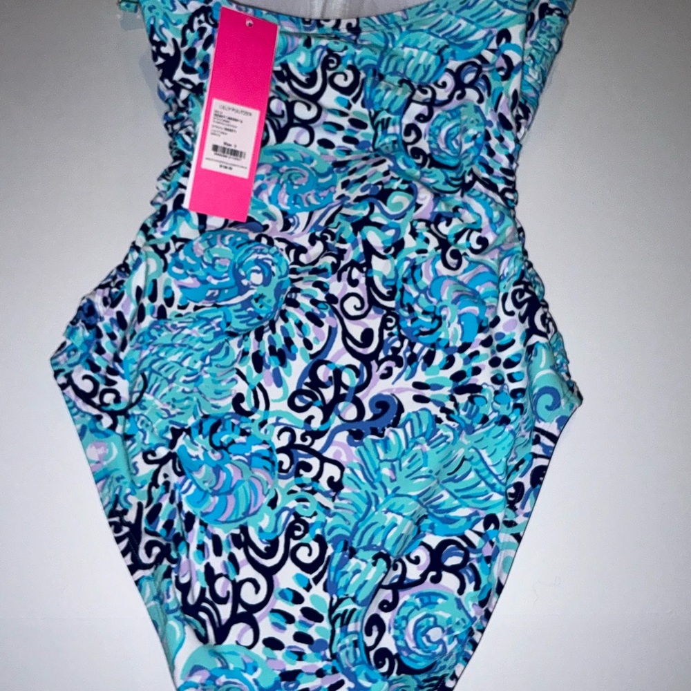 Lilly Pulitzer NWT Flamenco One Piece Swimsuit Light Aqua Spritz Size 0 - Picture 7 of 16
